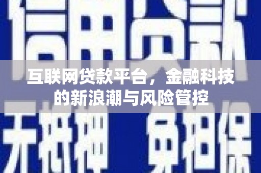 个旧互联网贷款平台，金融科技的新浪潮与风险管控