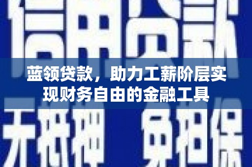 个旧蓝领贷款，助力工薪阶层实现财务自由的金融工具